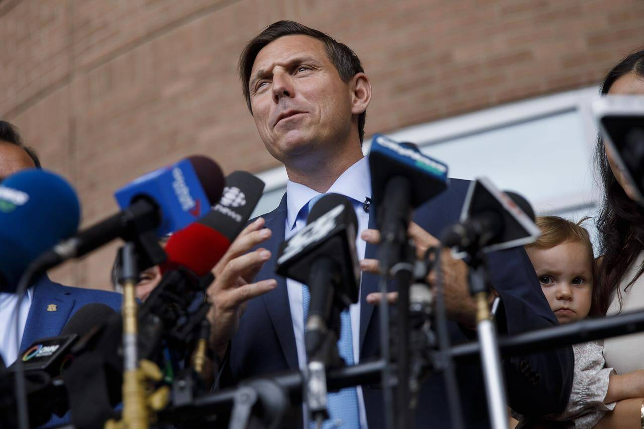 Brampton Mayor Patrick Brown speaks during a press conference to announce his intention to re-run for mayorship, at city hall in Brampton, Ont., on Monday, July 18, 2022. THE CANADIAN PRESS/Cole Burston