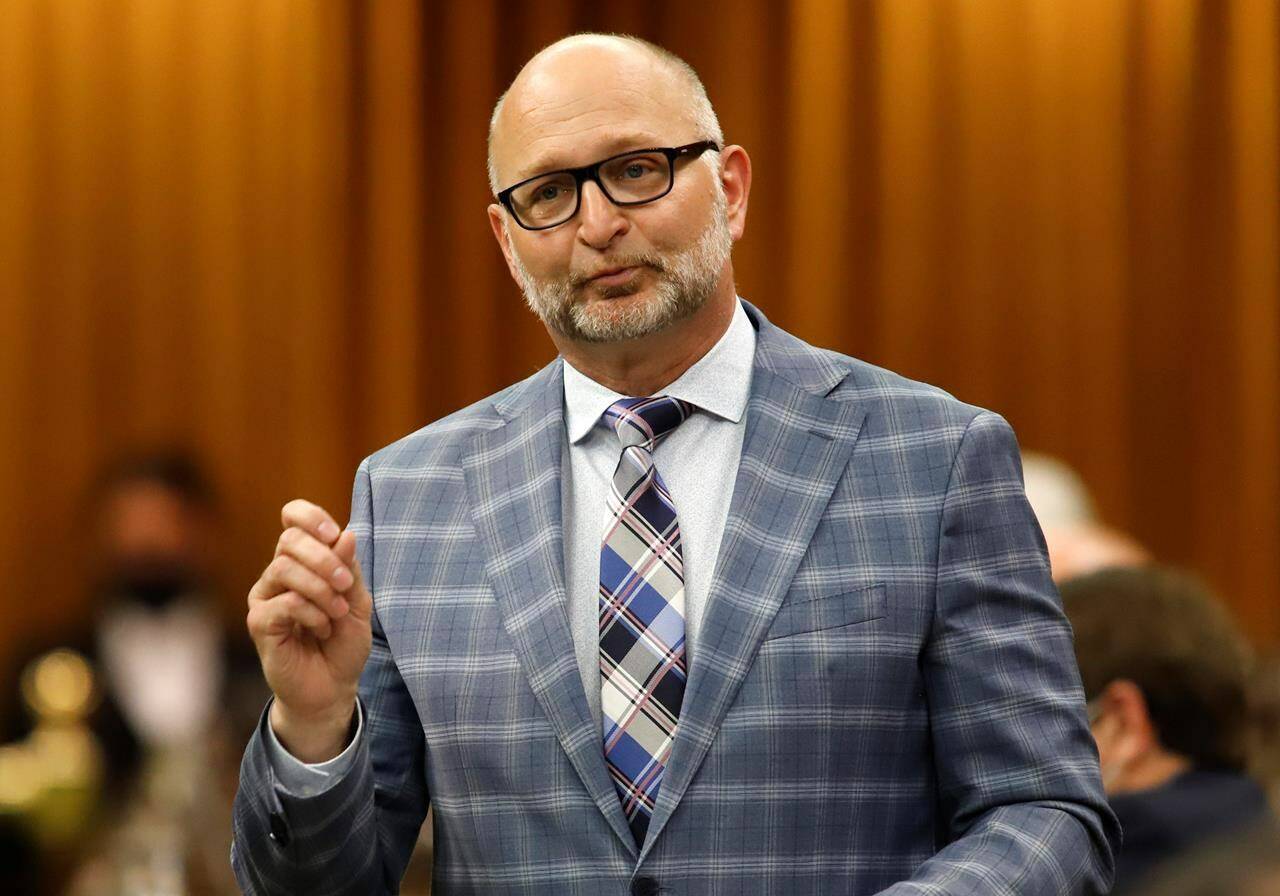 Justice Minister and Attorney General David Lametti rises during Question Period in the House of Commons on Parliament Hill in Ottawa on Monday, June 20, 2022. Lametti announced Wednesday that the Liberal government will launch consultations this October on the criminal justice system’s response to HIV non-disclosure. THE CANADIAN PRESS/ Patrick Doyle