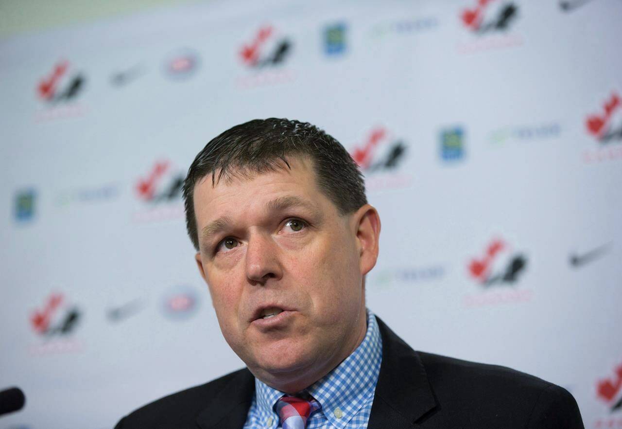 Hockey Canada COO Scott Smith speaks during a news conference in Vancouver on December 1, 2016. THE CANADIAN PRESS/Darryl Dyck