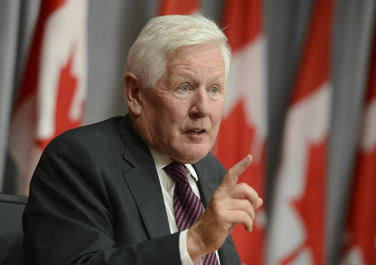 Bob Rae speaks at a press conference on Parliament Hill in Ottawa on Monday, July 6, 2020. The Canadian ambassador to the U.N. is condemning as antisemitic comments made by a United Nations Human Rights Commissioner that social media is controlled by ‘the Jewish lobby.” THE CANADIAN PRESS/Sean Kilpatrick