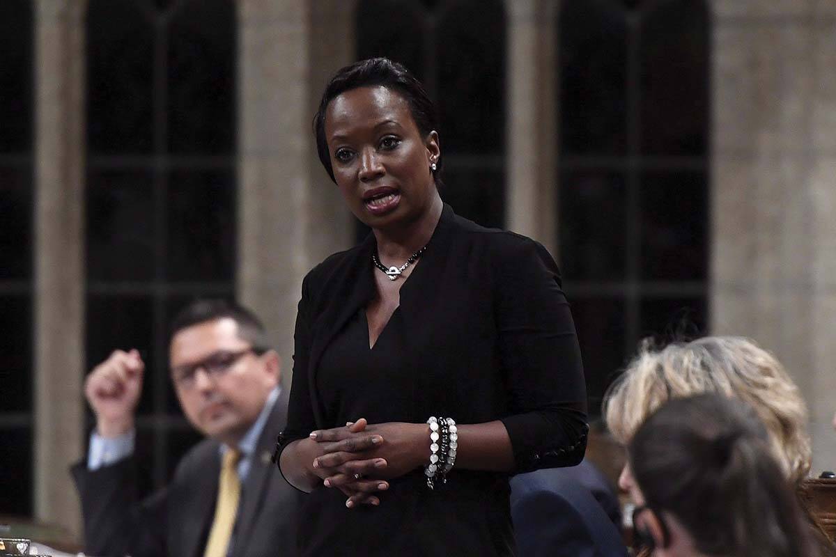 Parliamentary Secretary to the Minister of International Development Celina Caesar-Chavannes rises during Question Period in the House of Commons on Parliament Hill in Ottawa on Friday, May 25, 2018. THE CANADIAN PRESS/Justin Tang