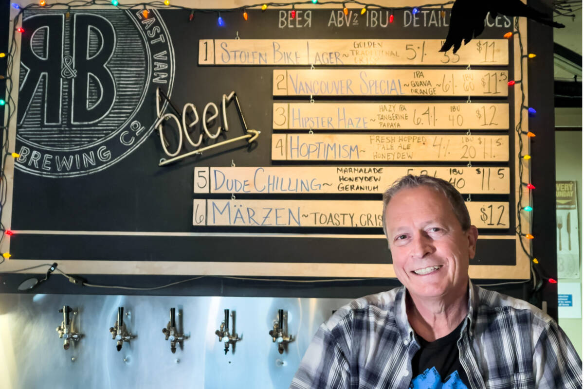 Barry Benson, from Vancouver’s R&B Brewing, the 2021 winner of the BC Ale Trail’s Best Brewery Experience Award. Brian K. Smith photo