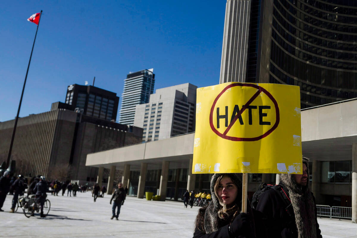 Recently released data from Stats Canada shows police-reported hate crimes have risen across Canada. THE CANADIAN PRESS/Christopher Katsarov