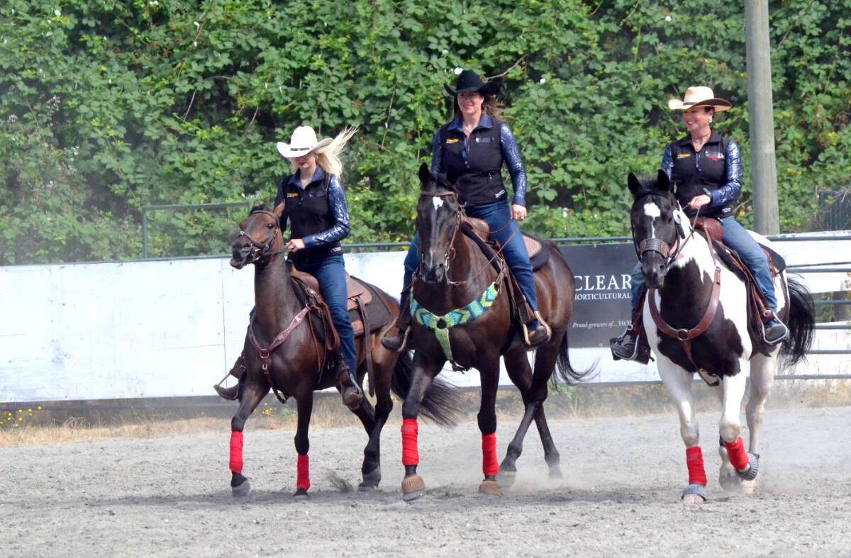 Valley West Stampede (including president Sheila Hicks - right) and Langley Riders Society held a press conference on Wednesday Aug. 3 to announce the first pro rodeo is coming to Langley. (Tanmay Ahluwalia/Langley Advance Times)