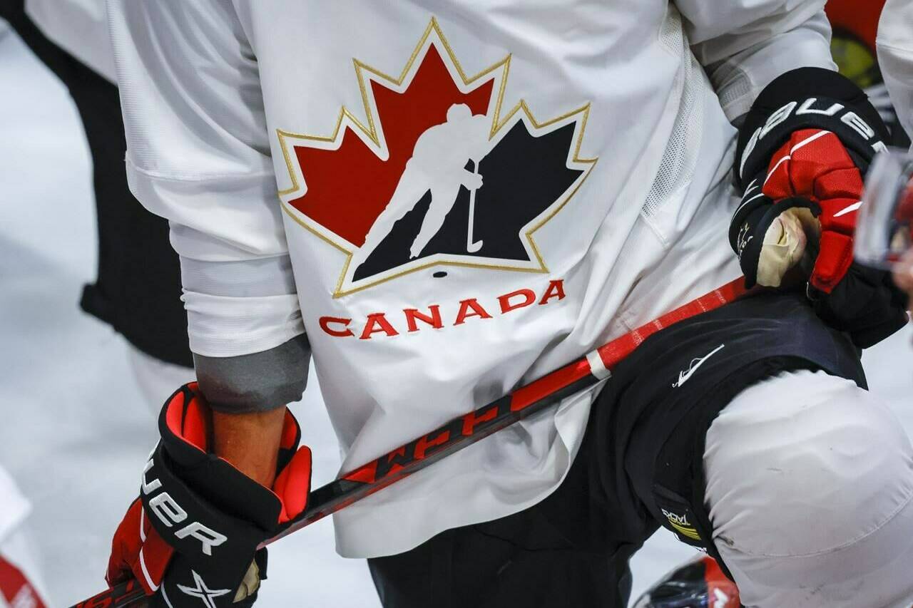 Toronto lawyer Andrea Skinner has been appointed interim chair of Hockey Canada’s board of directors. A Hockey Canada logo is shown on the jersey of a player with Canada’s National Junior Team during a training camp practice in Calgary, Tuesday, Aug. 2, 2022.THE CANADIAN PRESS/Jeff McIntosh