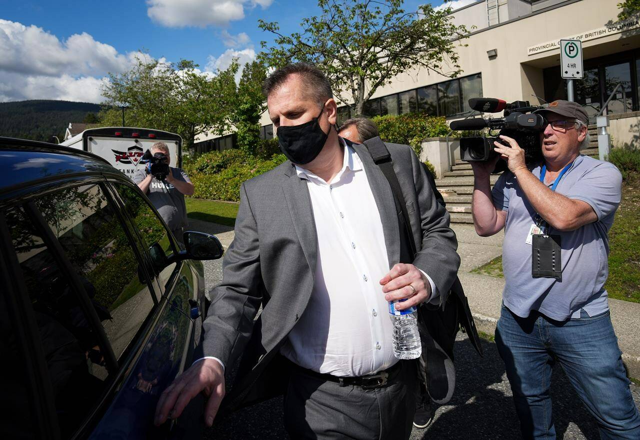 Former Vancouver Whitecaps and Canada U-20 women’s soccer coach Bob Birarda leaves provincial court after the first day of a sentencing hearing, in North Vancouver, B.C., on Wednesday, June 8, 2022. An independent investigation has concluded that the Vancouver Whitecaps’ response to allegations of misconduct by former women’s coaches Bob Birarda and Hubert Busby Jr. was serious and “appropriate.” THE CANADIAN PRESS/Darryl Dyck