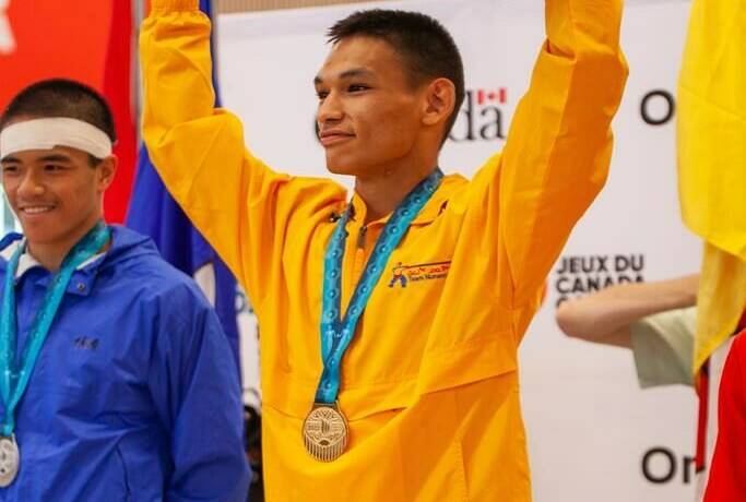 Wrestler Eekeeluak Avalak, who won Nunavut’s first ever Canada Summer Games medal with a gold in the in the 52-kilogram category, is shown in a handout photo. THE CANADIAN PRESS/HO-Canada Games-James Ruddy