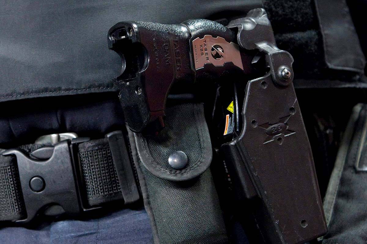 A holstered taser is seen on a police officer’s belt. In B.C., incidents of police-involved interactions that result in serious injury or death have been steadily increasing. The province’s police watchdog says it’s struggling to keep up. THE CANADIAN PRESS/Adrian Wyld
