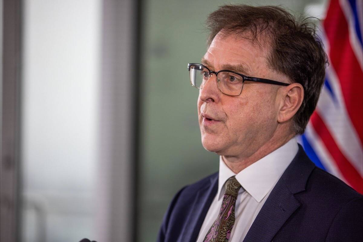 B.C. Health Minister Adrian Dix at a COVID-19 briefing from the cabinet offices in Vancouver, Jan. 18, 2022. (B.C. government photo)
