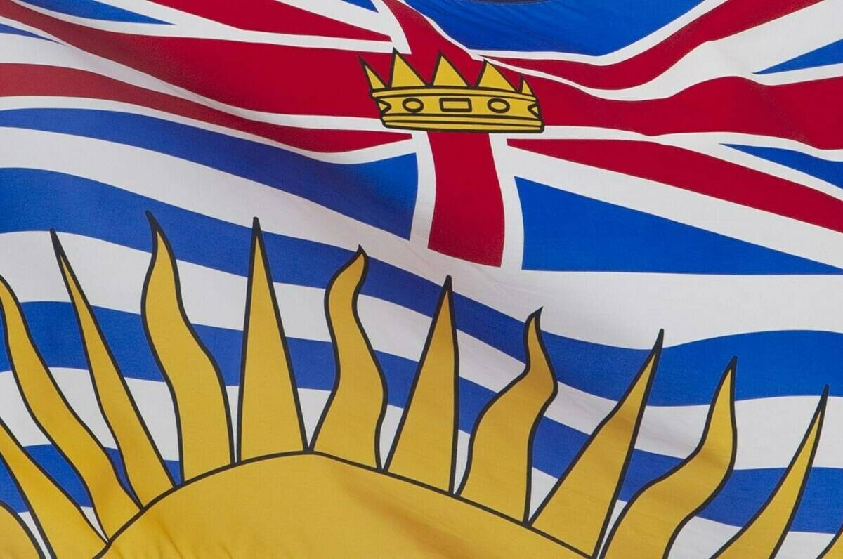 British Columbia’s provincial flag flies in Ottawa, Friday July 3, 2020. THE CANADIAN PRESS/Adrian Wyld