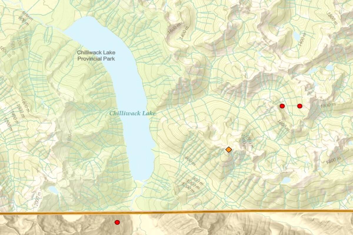 Fires around Chilliwack Lake causing smoky conditions in the Chilliwack River Valley. (B.C. Wildfire Service)