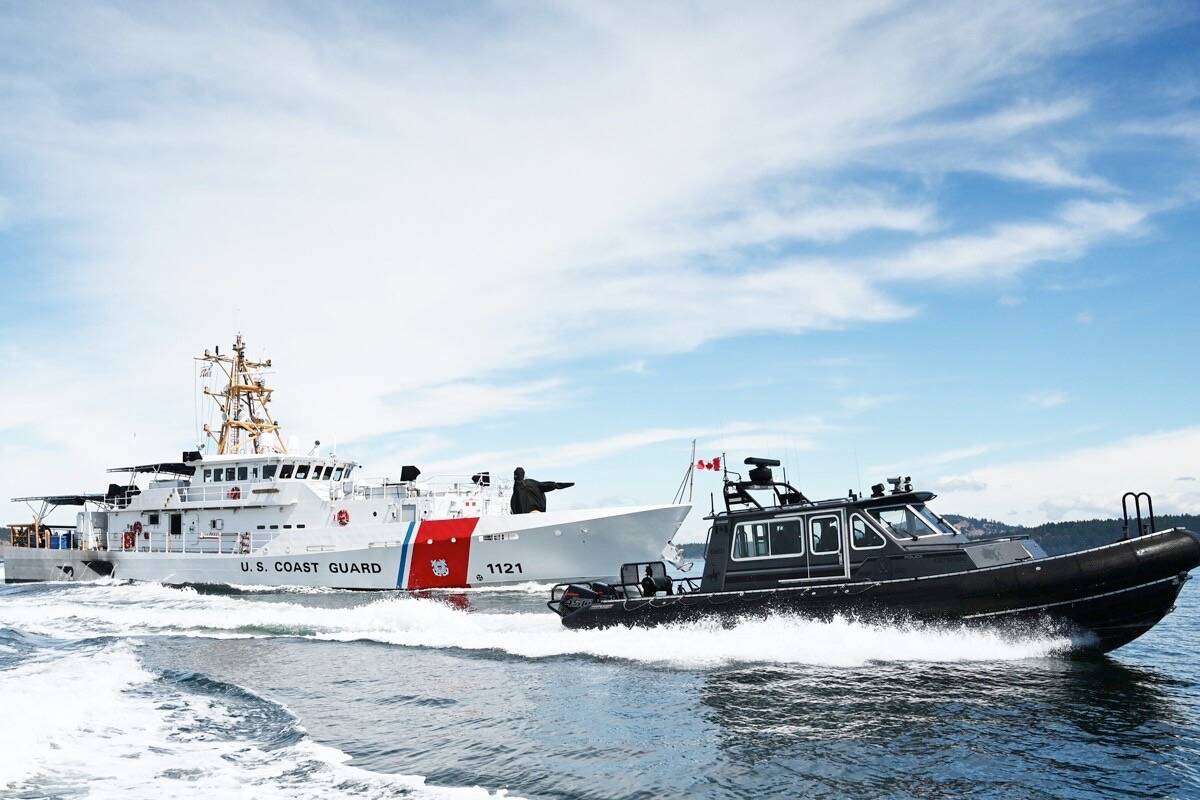 Canadian and American agencies conducted a live maritime border defence exercise along the southern coast of British Columbia and northern Washington last month. (Courtesy BC RCMP)