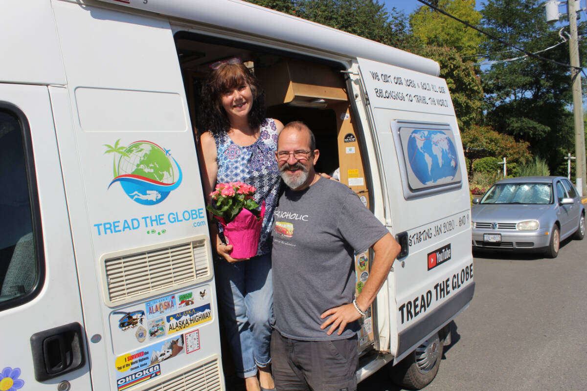 Around the world in many, many days being spent in this van by Marianne and Chris Fisher. (Photo by Don Bodger)