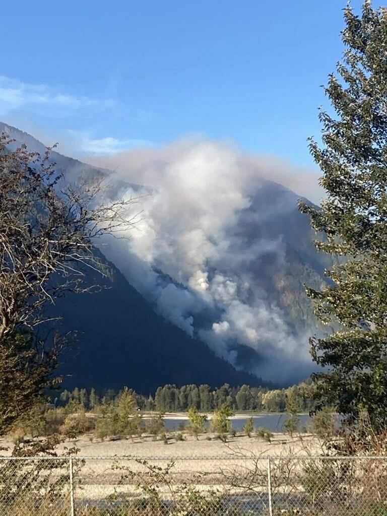 A view of a newly-reported wildfire near Hope, B.C. is shown in a handout photo. THE CANADIAN PRESS/HO-BC Wildfire Service
