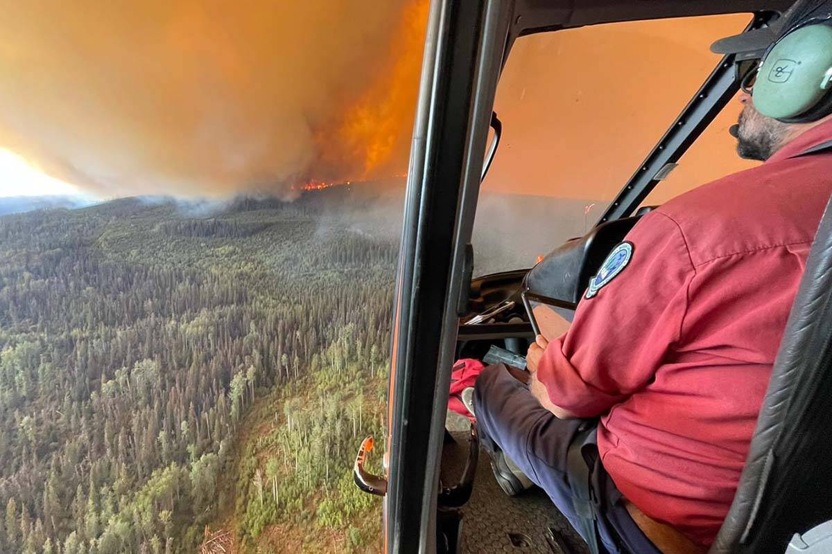 BC Wildfire Service says the Battleship Mountain wildfire in northeastern B.C. continues to grow rapidly. (Photo courtesy of BC Wildfire Service)