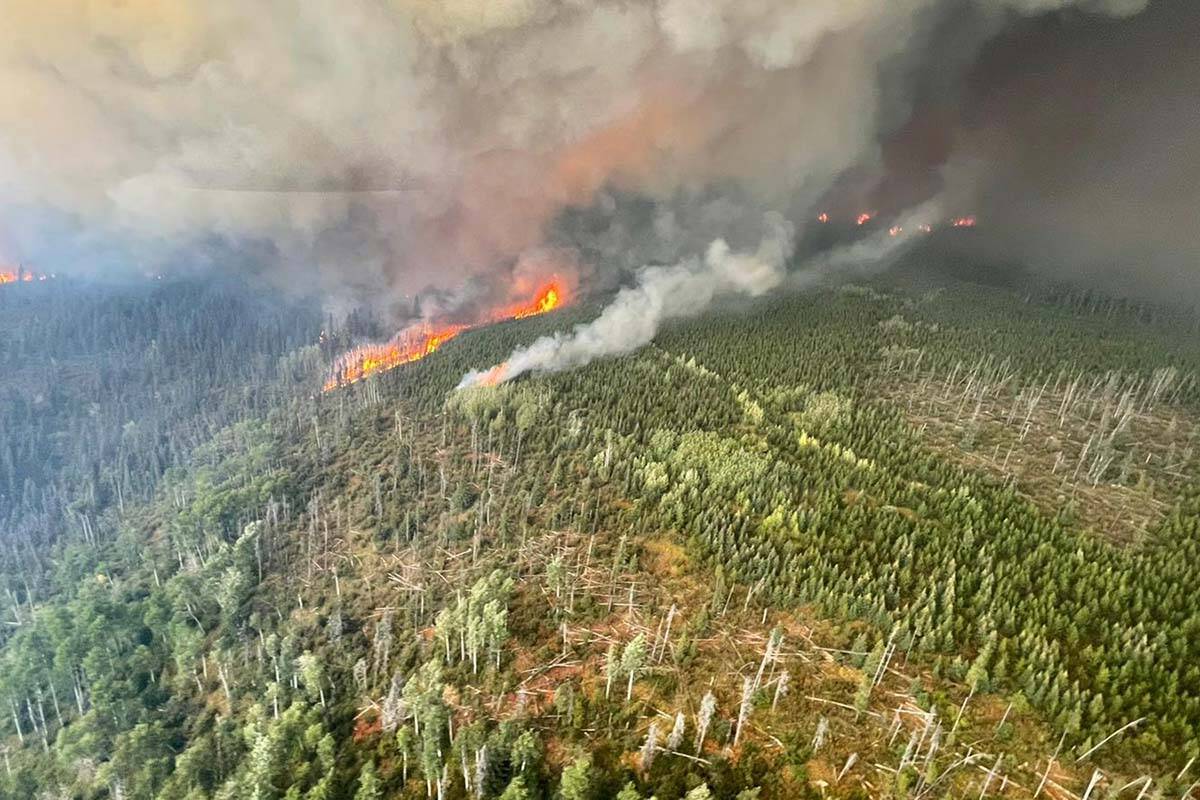 The Battleship Mountain wildfire near Hudson’s Hope, B.C. as seen Sept. 10. (Photo courtesy of BC Wildfire Service)