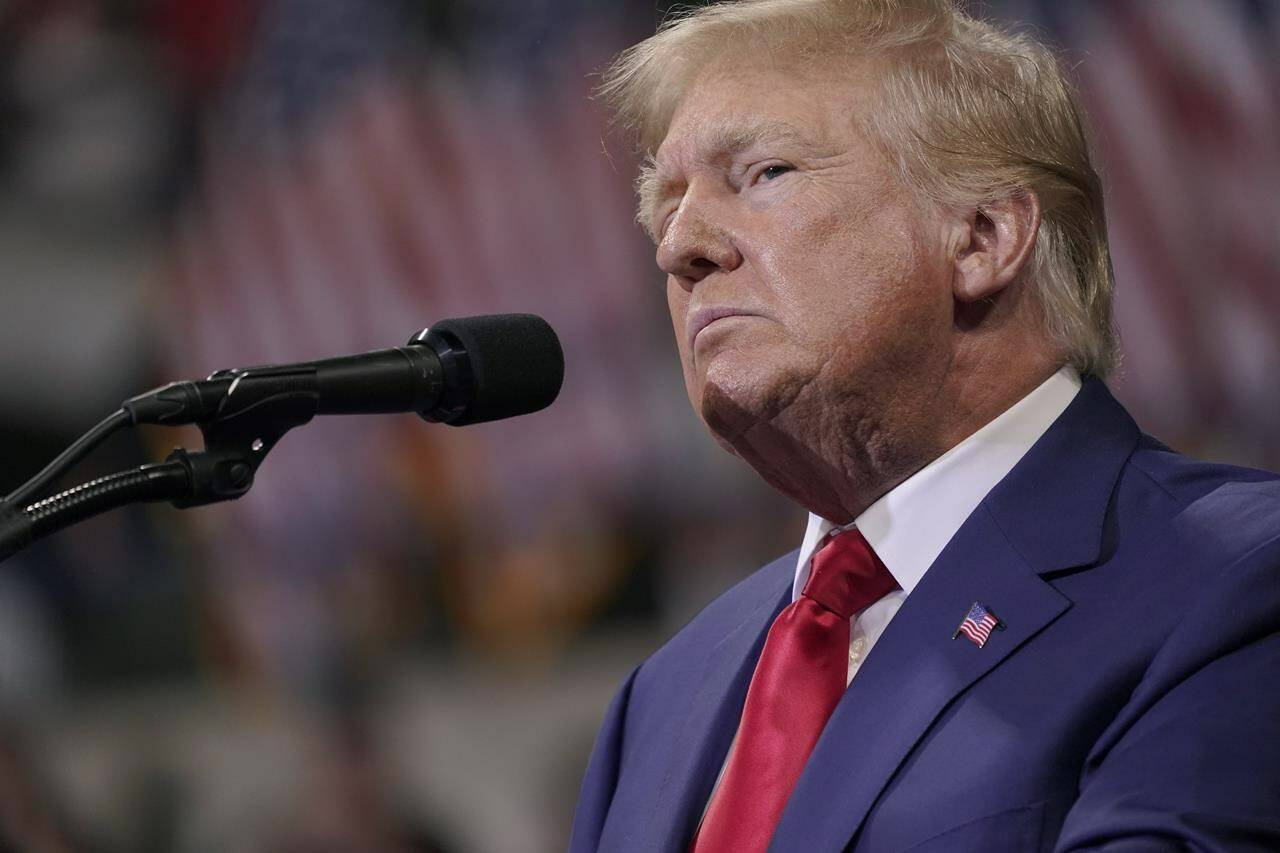 FILE - Former President Donald Trump speaks at a rally in Wilkes-Barre, Pa., Saturday, Sept. 3, 2022. The discovery of hundreds of classified records at Donald Trump’s home has thrust U.S. intelligence agencies into a familiar and uncomfortable role as the foil of a former president who demanded they support his agenda and at times accused officers of treason. (AP Photo/Mary Altaffer, File)