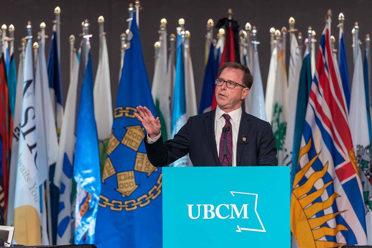 B.C. health minister Adrian Dix speaks on the healthcare crisis at the Union of B.C. Municipalities convention in Whistler Sept. 13. (Credit: Union of B.C. Municipalities)