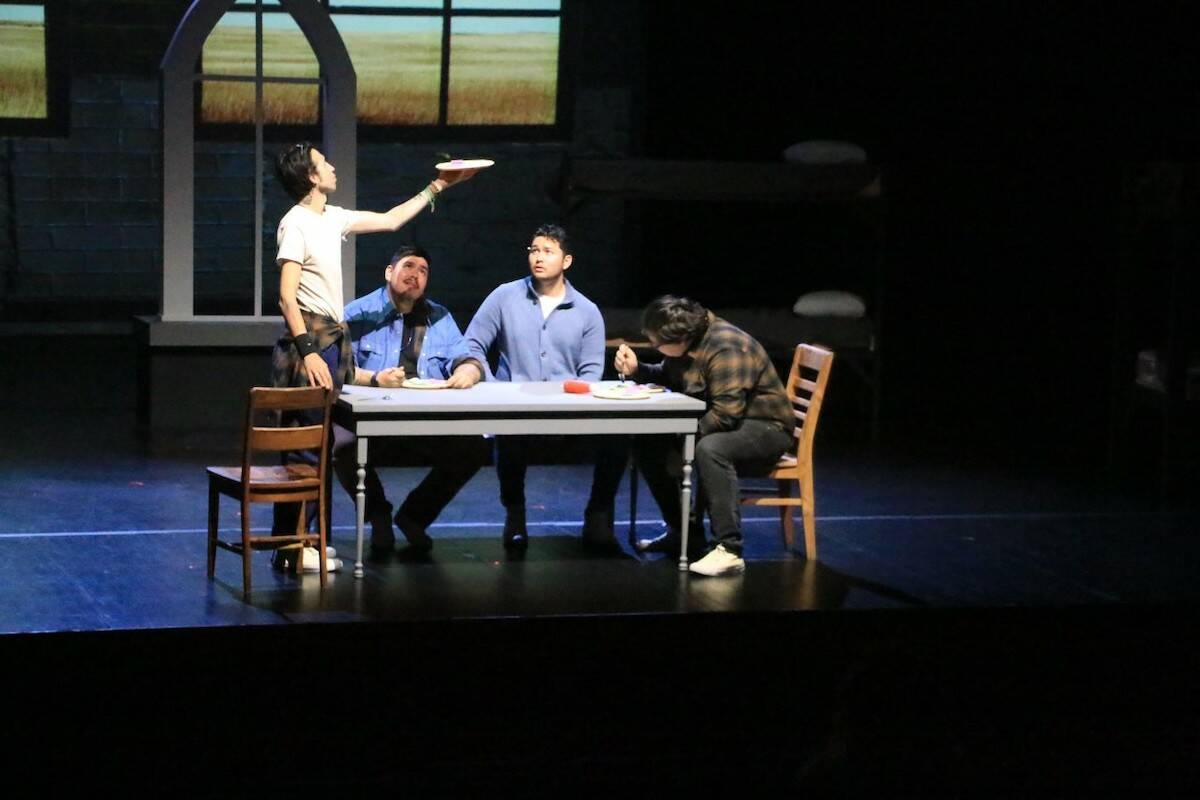 Curtain raiser of Nisga'a playwright Larry Guno's Bunk # 7 at REM Lee Theatre in Nov 2021. The play is set to tour northern B.C. next month. (Supplied photo)