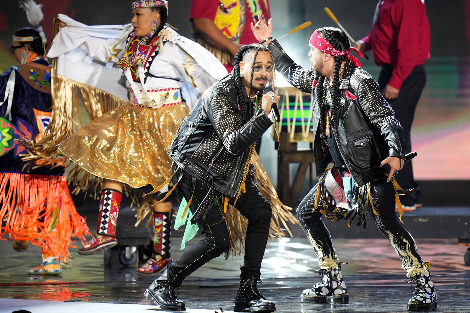 Snotty Nose Rez Kids perform during the Juno Awards in Toronto on Sunday, May 15, 2022. THE CANADIAN PRESS/Nathan Denette