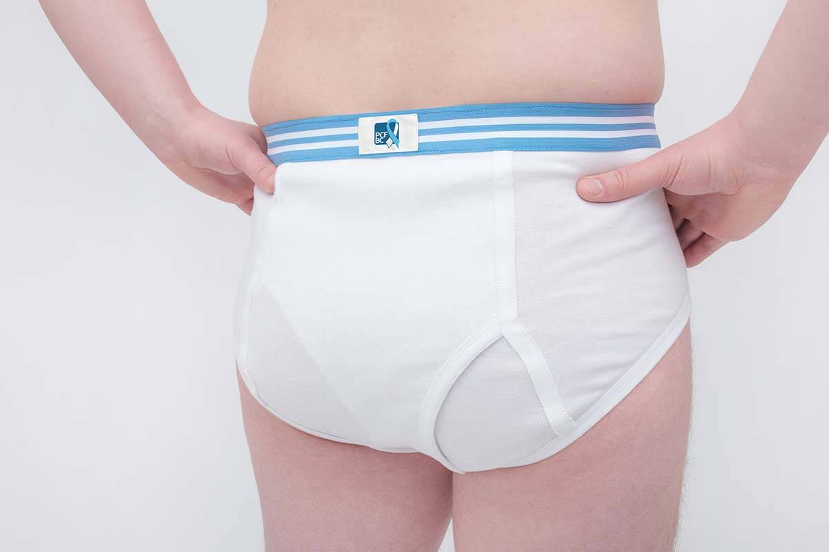 Prostate Cancer Foundation BC marked Prostate Cancer Awareness Month this September with the release of a unique pair of briefs, with rear-end access for easy doctor check-ups. (Image courtesy of Prostate Cancer Foundation BC)