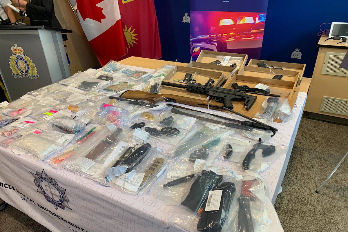 A month-long initiative by the Combined Forces Special Enforcement Unit in the Okanagan led to the seizure of illicit drugs, weapons, firearms, and cash while working to disrupt and lessen opportunities for gang violence (Brittany Webster - Capital News)