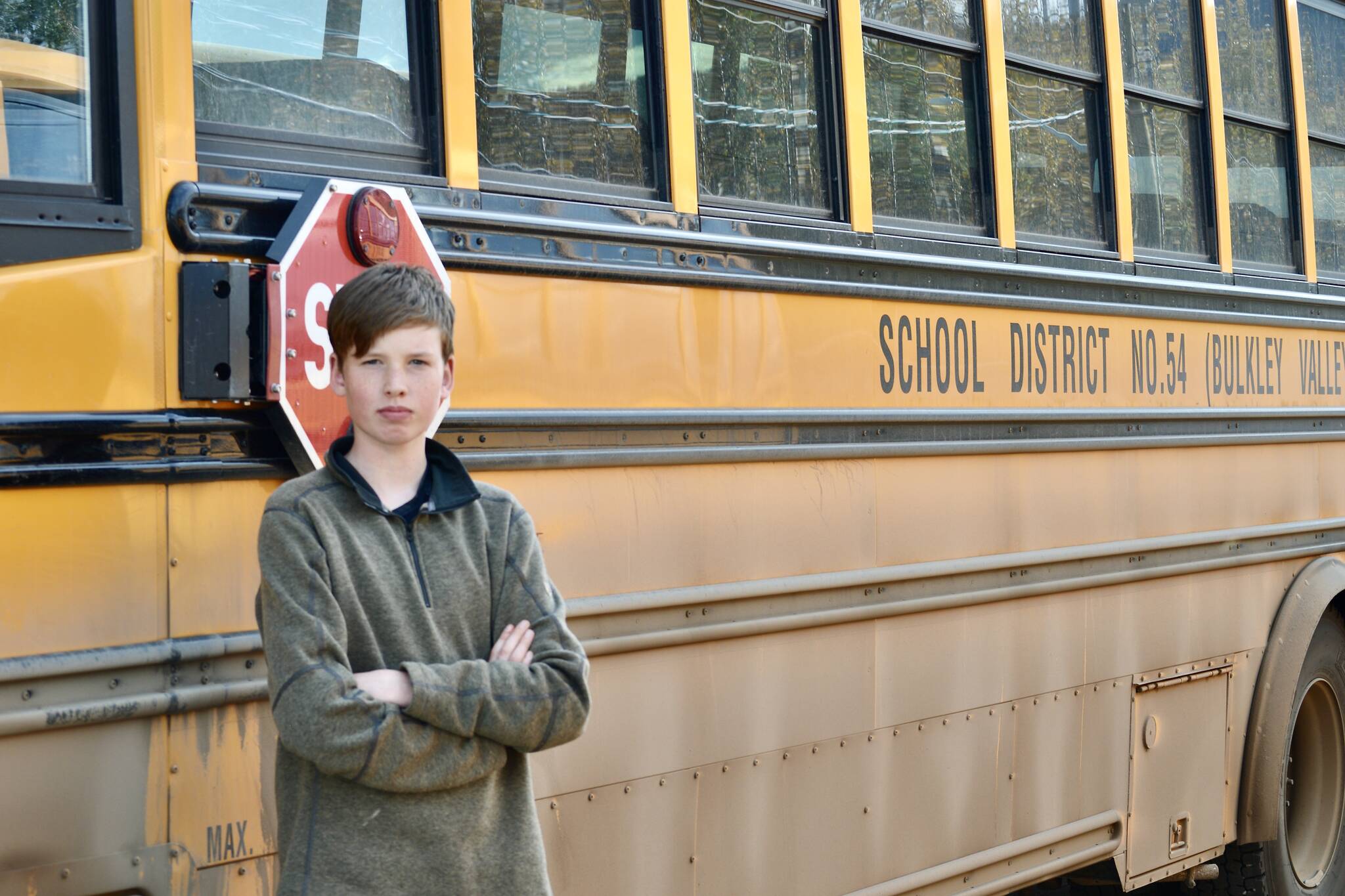 Jimmy Fitzmaurice, a 13-year-old Grade 8 Smithers Secondary School student steered a school bus to safety while another student pulled the emergency brake after the driver suffered a medical incident. (Deb Meissner photo)