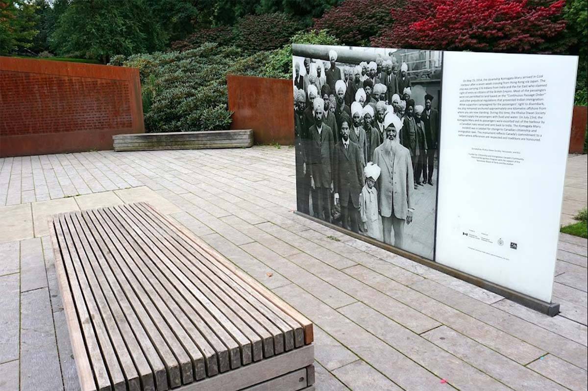 The Komagata Maru memorial in Vancouver, as seen in 2018. Police say they are investigating new damage to the memorial, discovered Oct. 4, 2022. (Credit: Artur Anuszewski/Google Maps)