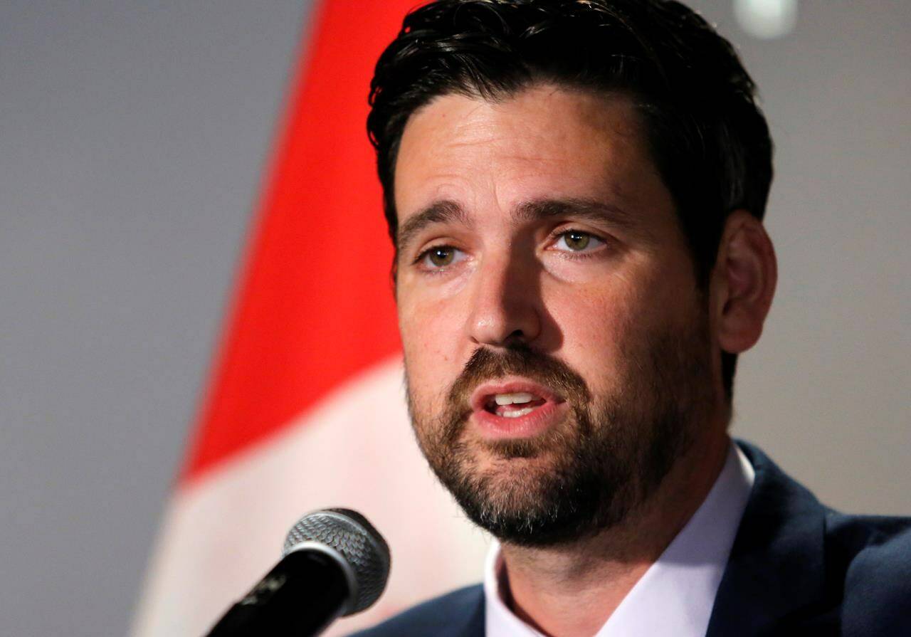 Minister of Immigration, Refugees and Citizenship Sean Fraser makes an announcement about international students and Canada’s labour shortage at Happy Goat Coffee in Ottawa on Friday, October 7, 2022. THE CANADIAN PRESS/ Patrick Doyle