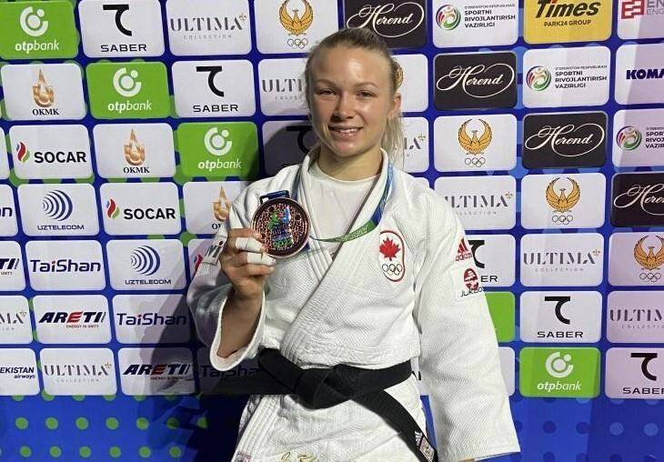 Canada’s Jessica Klimkait captures bronze at judo world championships. (The Canadian Press)
