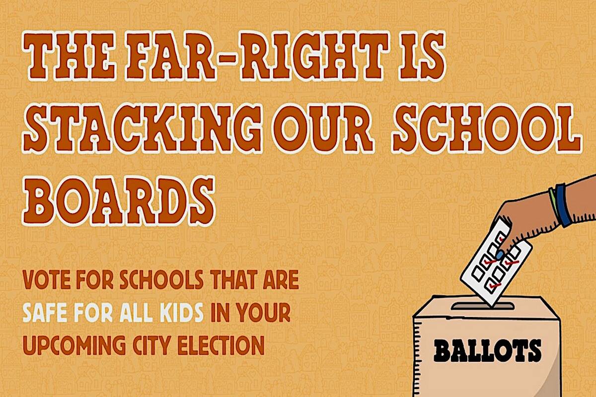 This graphic was used to warn voters about upcoming school board elections in B.C. and other provinces this month. (Ben & Jerry’s Canada)
