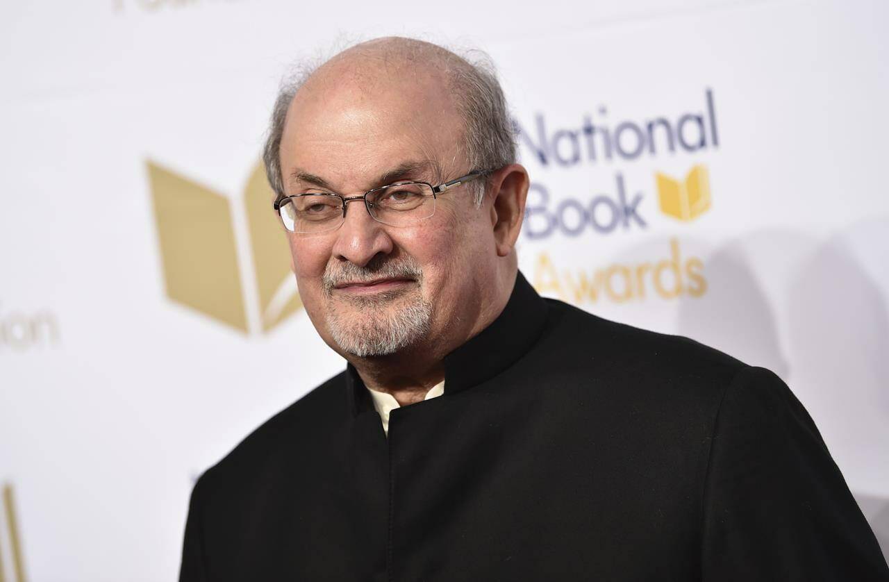 FILE - Salman Rushdie attends the 68th National Book Awards Ceremony and Benefit Dinner on Nov. 15, 2017, in New York. Rushdie’s agent says the author has lost sight in one eye and the use of a hand as he recovers from an attack by a man who rushed the stage at an August literary event in western New York. (Photo by Evan Agostini/Invision/AP, File)