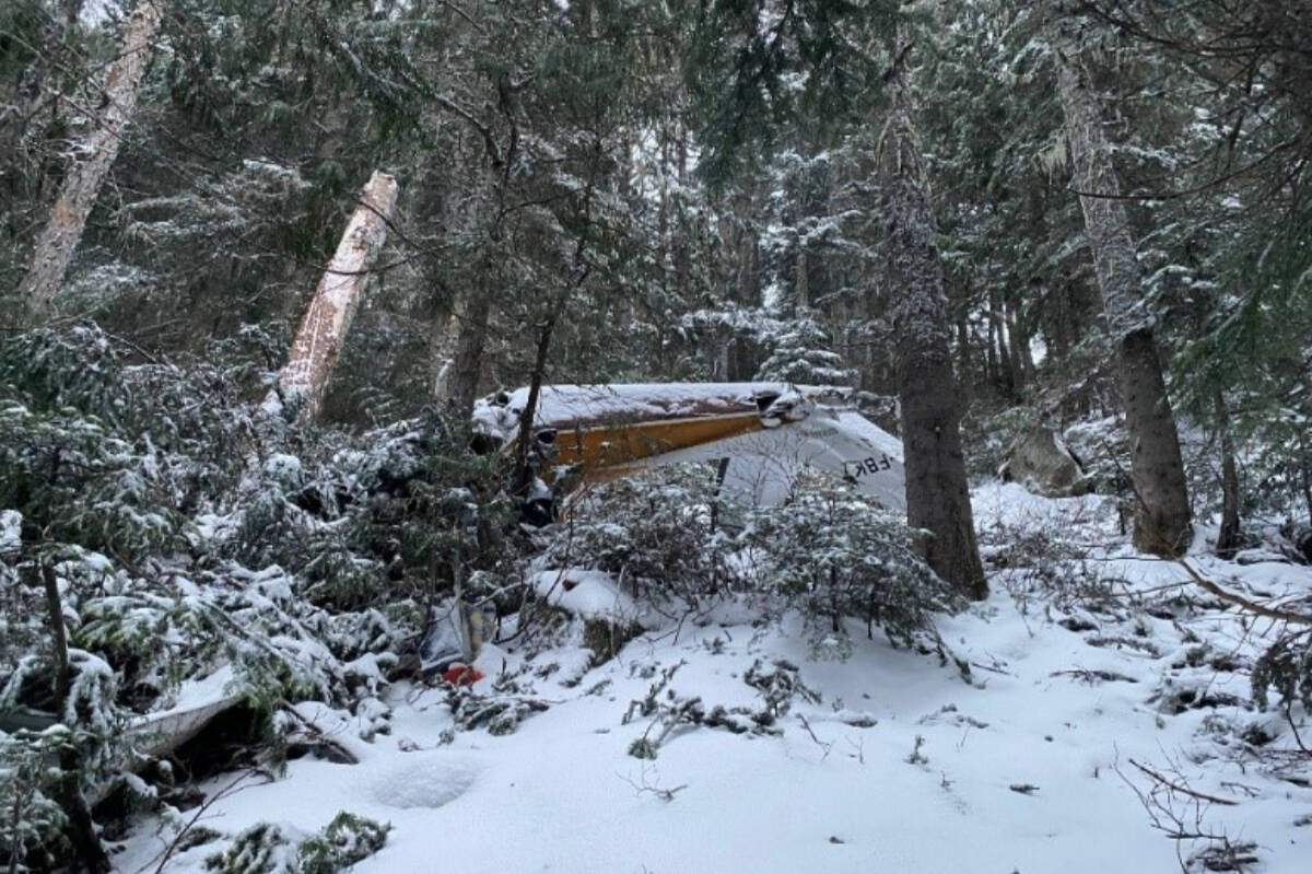 The Transportation Safety Board of Canada has concluded an investigation of a plane that departed from Nanaimo and crashed in Hope in November 2021. (Joint Rescue Coordination Centre photo)
