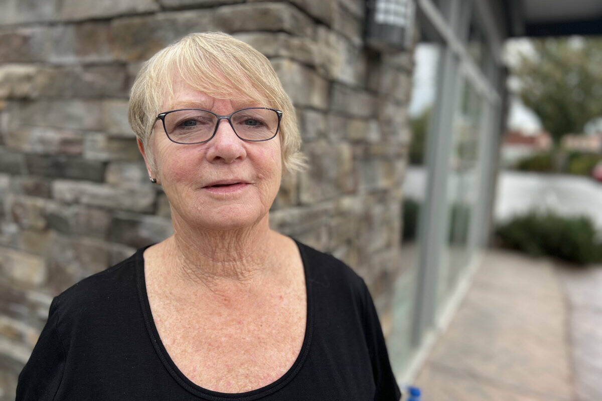 Barb Presseau, seen here on Oct. 21, 2022, is upset the man who killed her son Doug on July 7, 2017 downtown Chilliwack is set for statutory release on or near Nov. 19, 2022. Kirkland Russell was sentenced to eight years for the killing. (Paul Henderson/ Chilliwack Progress)
