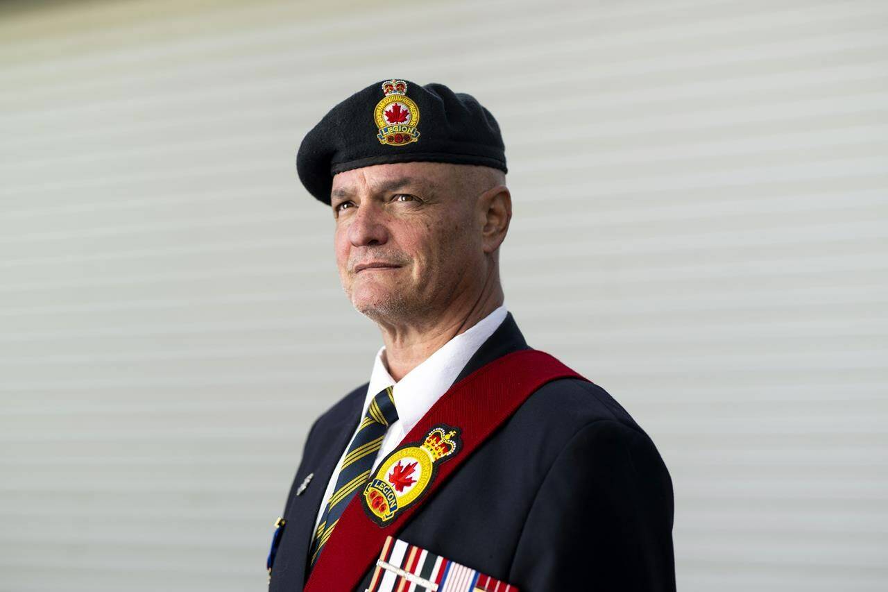 Chief Petty Officer First Class (retired) Jake McDavid stands in Ottawa, on Friday, Nov. 4, 2022. THE CANADIAN PRESS/Justin Tang
