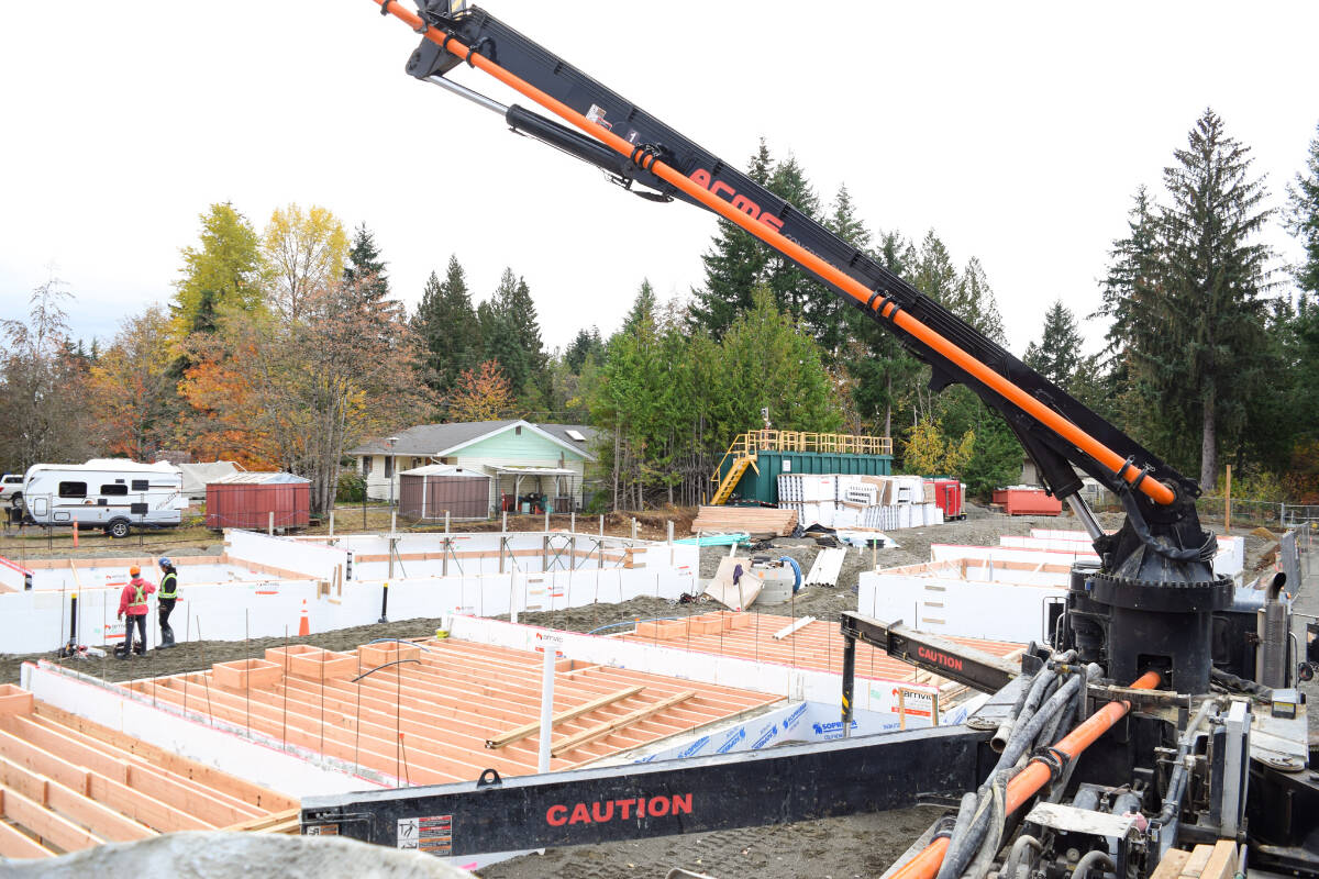 The Habitat for Humanity build at 1375 Piercy Ave. in Courtenay continues to take shape. When completed the project will house 12 families. Photo by Yana Dimitrova.