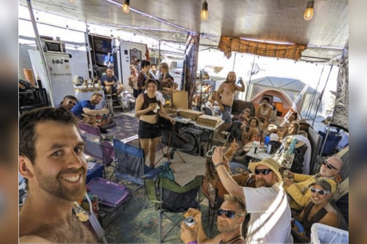 Brandon Baker, a member of the Victoria Flying Club, got an experience of a lifetime when he got to fly a borrowed plane around Burning Man this summer, with the highlight being a surprise airborne pizza delivery. (Courtesy Brandon Baker)