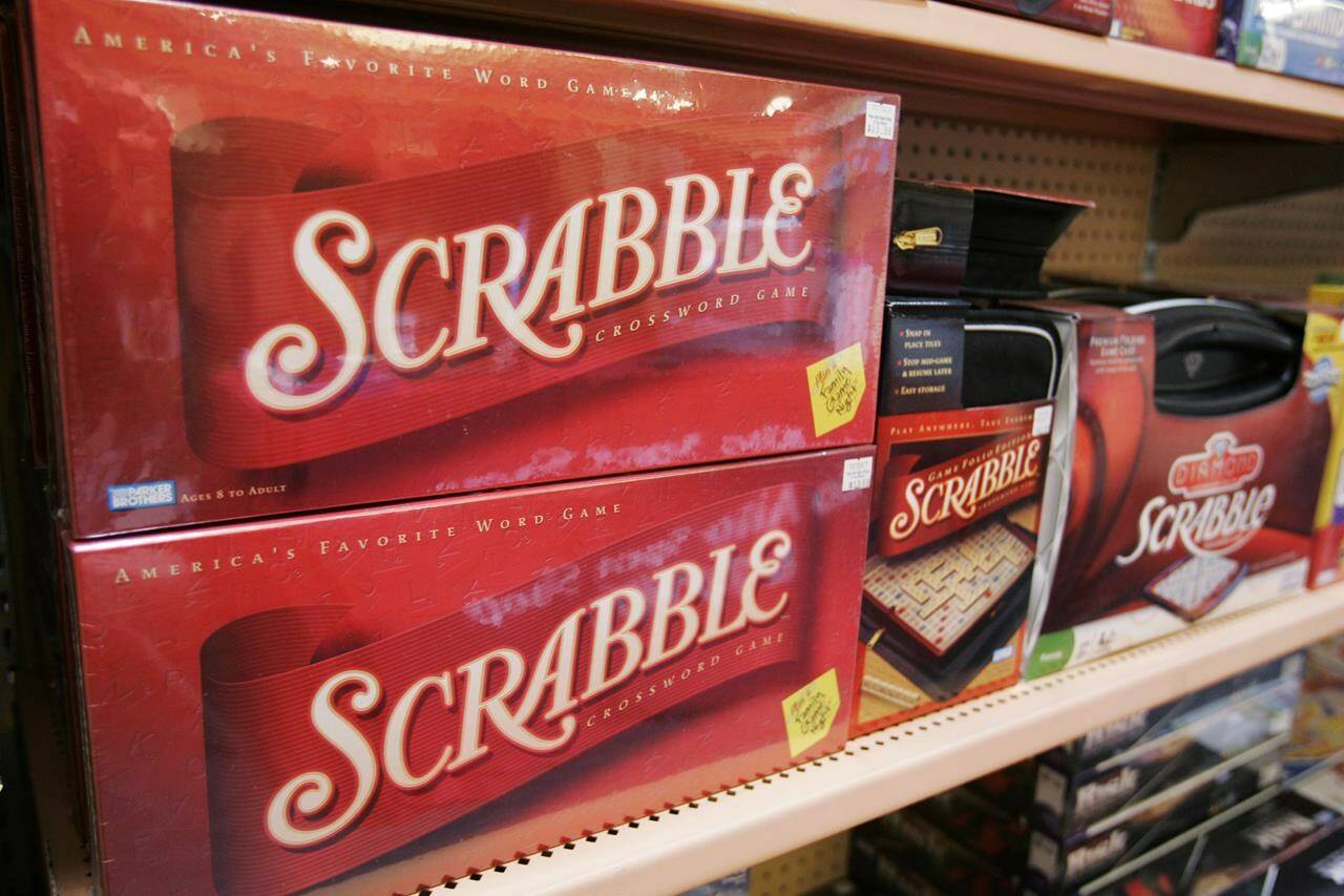 FILE - Scrabble games are displayed at a store in Palo Alto, Calif., on Feb. 9, 2009. (AP Photo/Paul Sakuma, File)