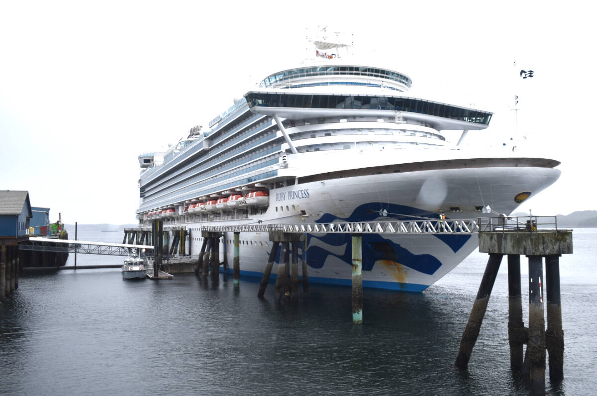 The Ruby Princess docked at the Prince Rupert Cruise Ship Terminal on May 17. (Melissa Ash/The Northern View)