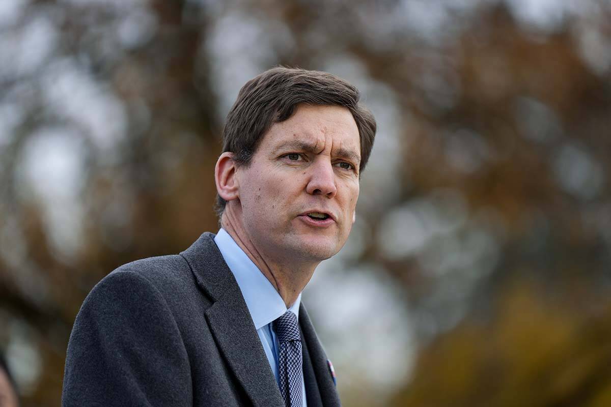 B.C. Premier David Eby makes an announcement in Vancouver on November 20, 2022. On Nov. 21, Eby announced his plan to tackle the province’s housing crisis. THE CANADIAN PRESS/Darryl Dyck