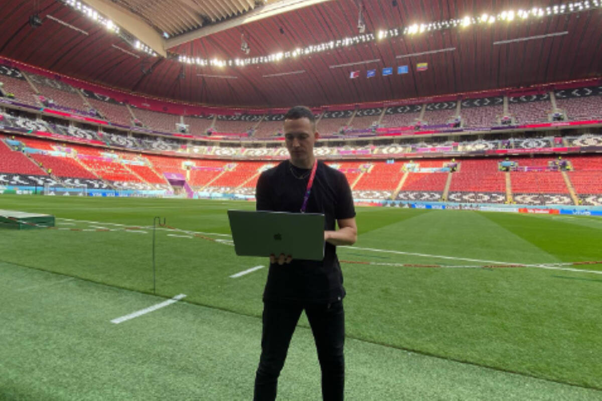 Grayson Repp, who has roots in the East and West Kootenays as well as Vancouver and Victoria is the official DJ and music director for the 2022 FIFA World Cup in Qatar. Photo courtesy Grayson Repp Instagram.