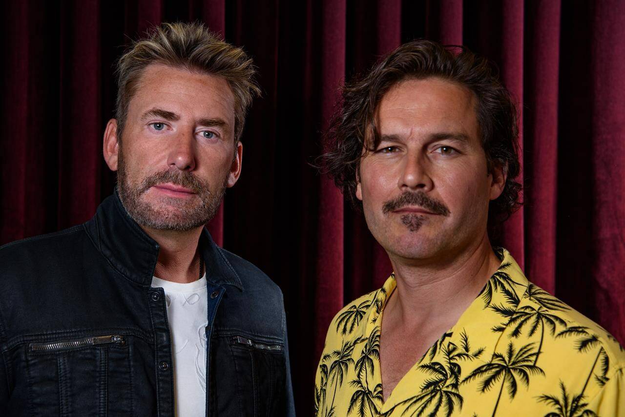 Chad Kroeger, left, and Ryan Peake of the band Nickelback are photographed in Toronto, Thursday, Sept. 22, 2022. THE CANADIAN PRESS/Alex Lupul