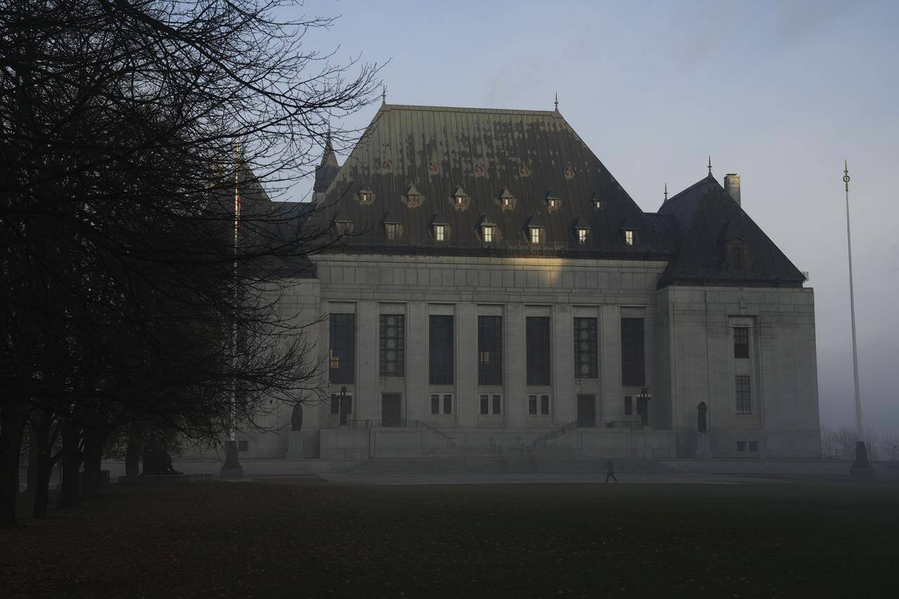 The Supreme Court of Canada says a Toronto-area police force did not entrap men in an operation aimed at buyers of sexual services from children. Supreme Court of Canada is shrouded in fog in Ottawa, on Friday, Nov 4, 2022. THE CANADIAN PRESS/Sean Kilpatrick