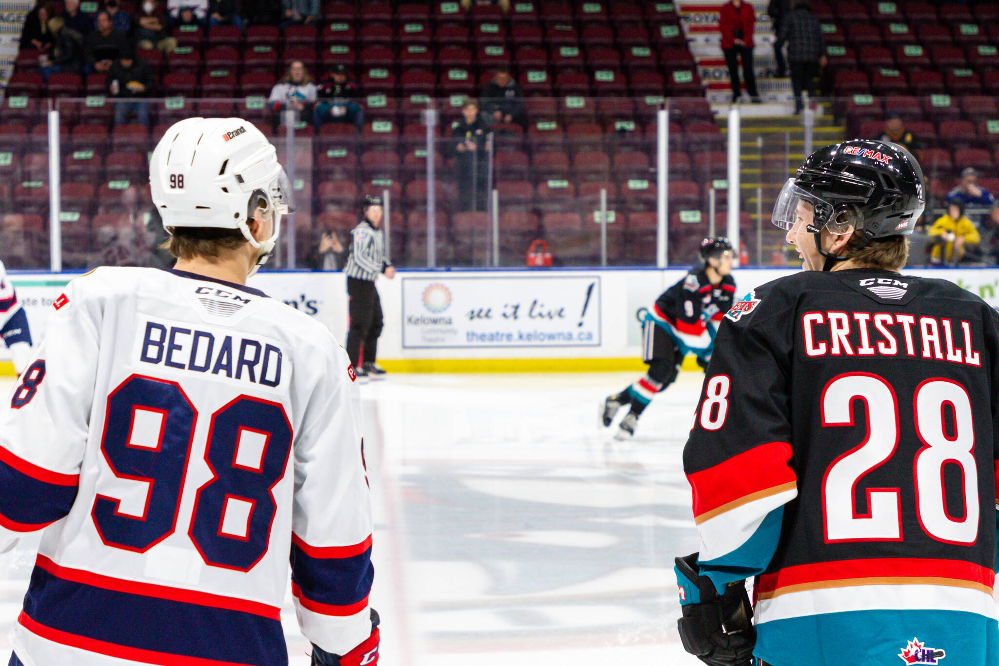 Two of the top prospects in hockey battled it out at Prospera Place on Tuesday night.(@Kelowna_Rockets/Twitter)