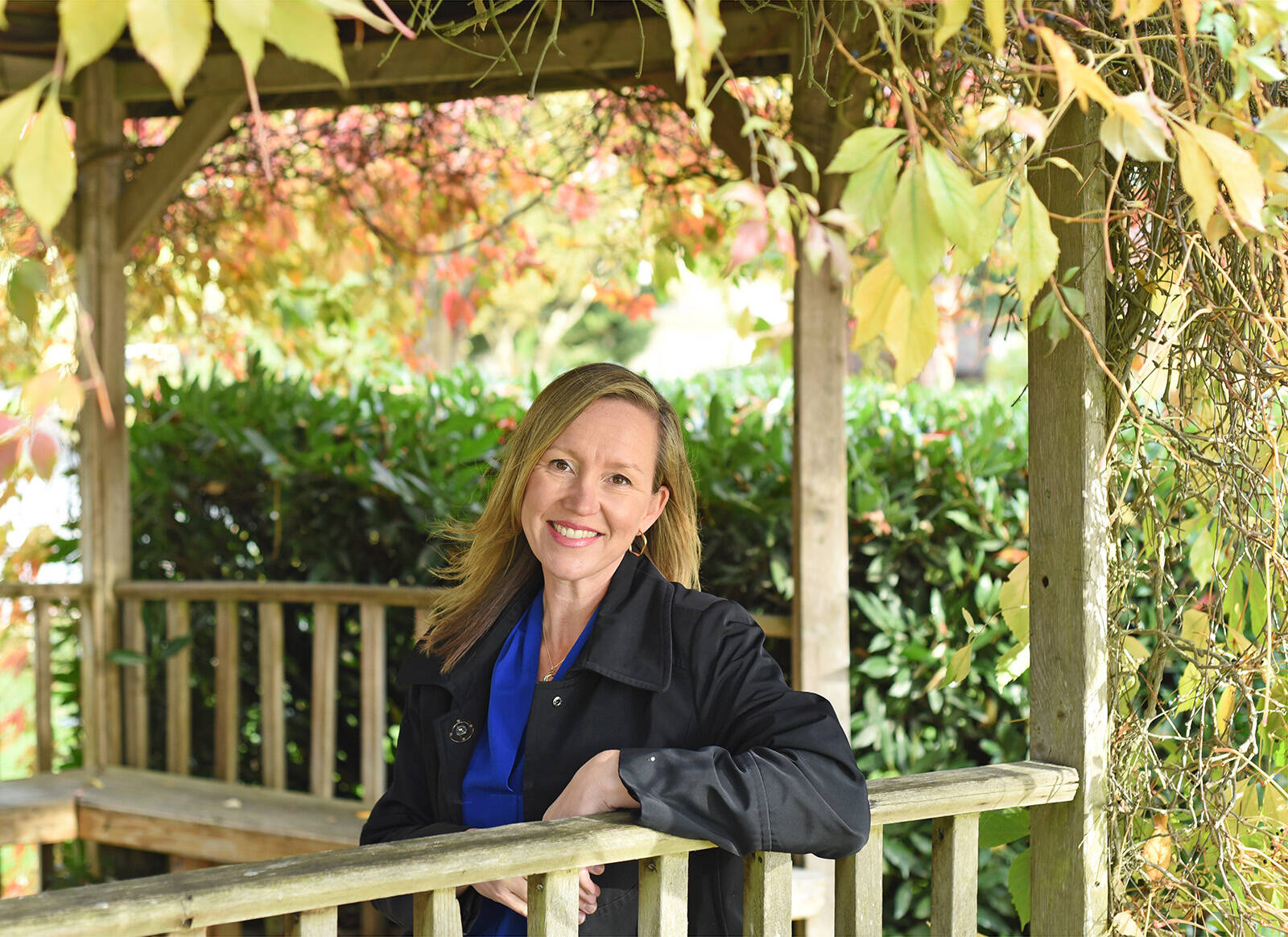 October 28, 2022 -  Hayley Picard photographed on the grounds of Queen Margaret's School in Duncan for Boulevard CI.   Don Denton photo