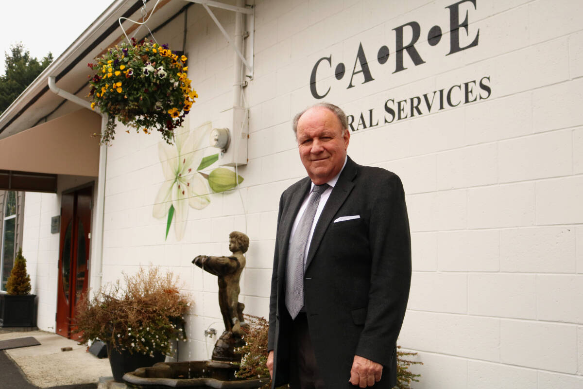 William Buckley, owner of CARE Funeral Services, has had his licence suspended for not meeting reporting requirements, according to Consumer Protection BC. (Bailey Moreton/News Staff)
