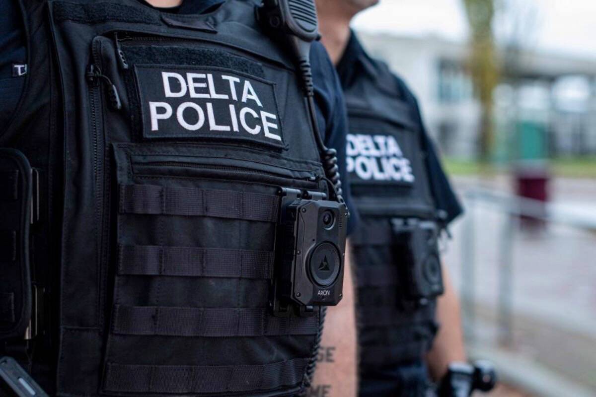 The Delta Police Department is expanding its use of body-worn cameras in February 2023 to include front-line patrol officers as part of a six-month pilot program. (Delta Police Department photo)