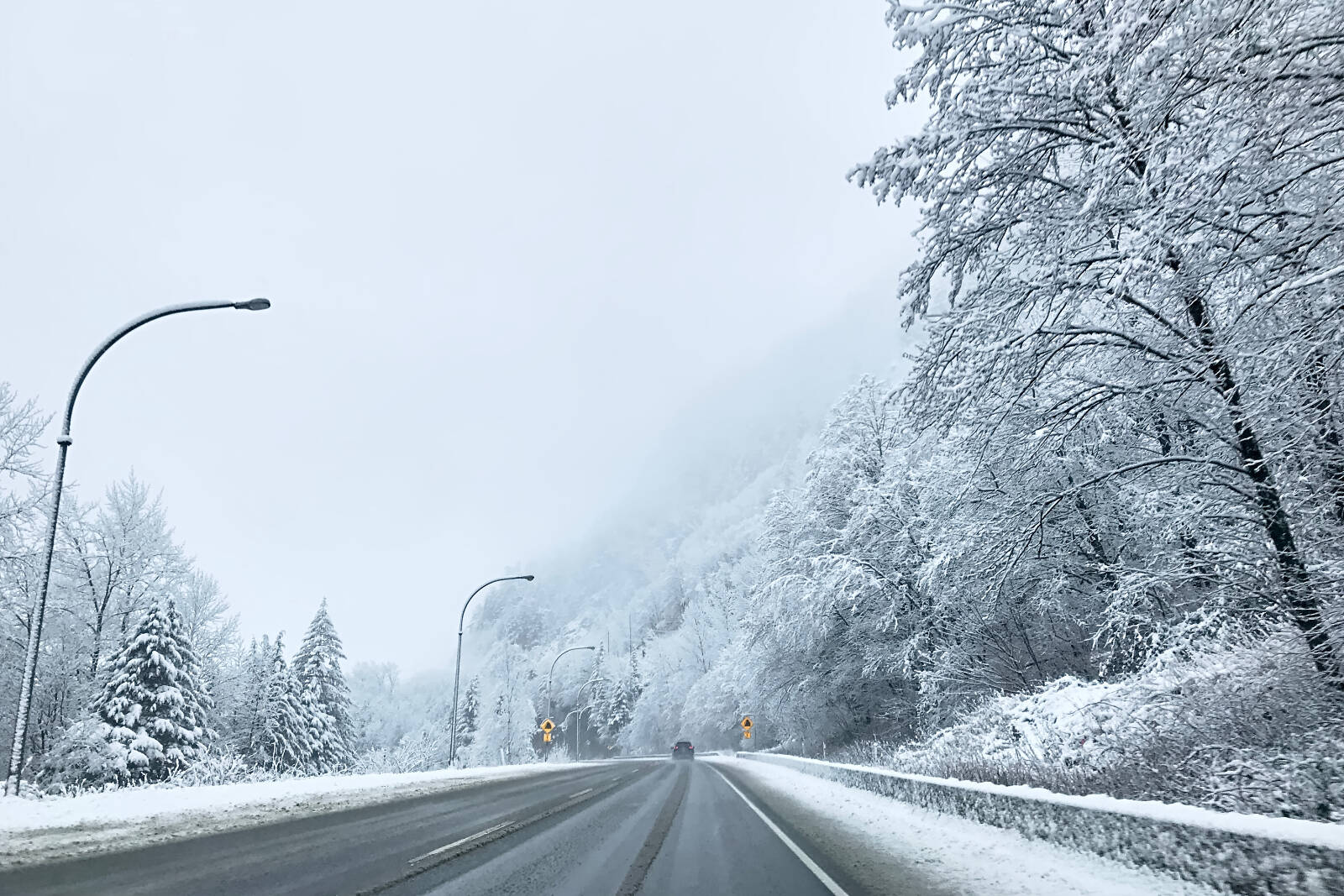 In addition to outfitting your vehicle with the right tires – preferably snow tires – it’s essential to slow down, accelerate and brake more slowly, and turn your lights on, day and night, notes Blair Qualey, President and CEO of the New Car Dealers Association of BC.