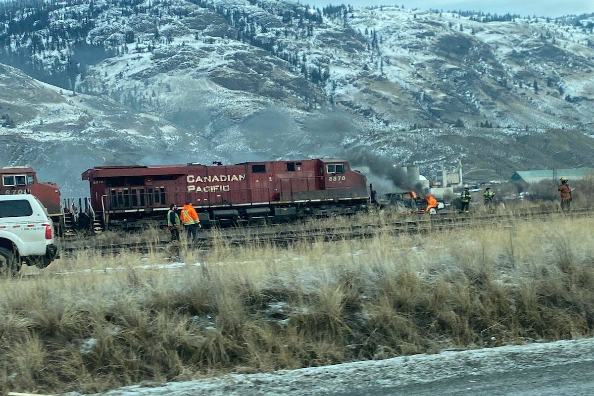 Train collides with truck in Kamloops. (Contributed)