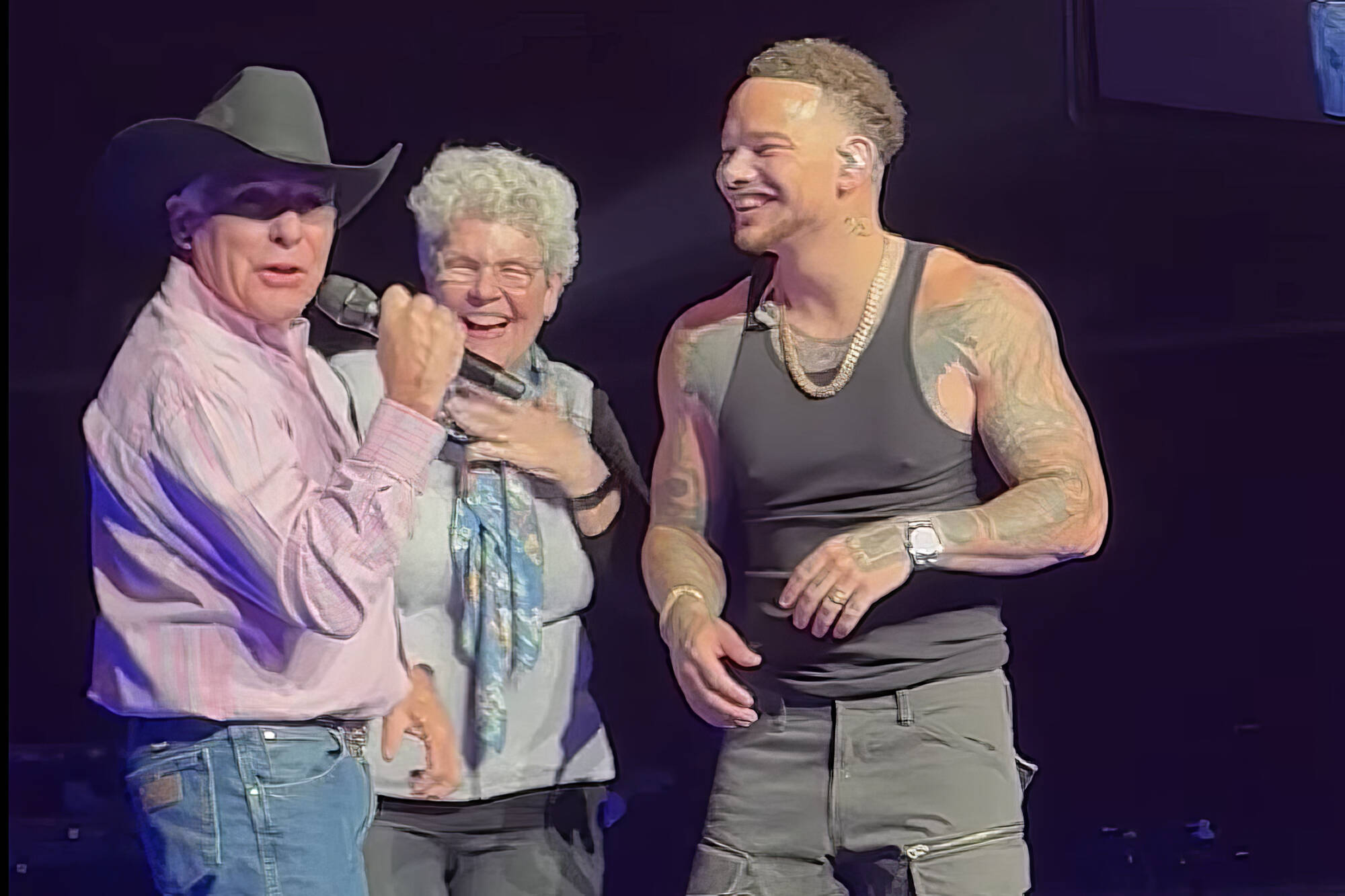 Casey Cawston and Dianne Clifton were invited up on stage by Kane Brown, with Cawston giving a shoutout to their hometown of Keremeos. (Facebook)